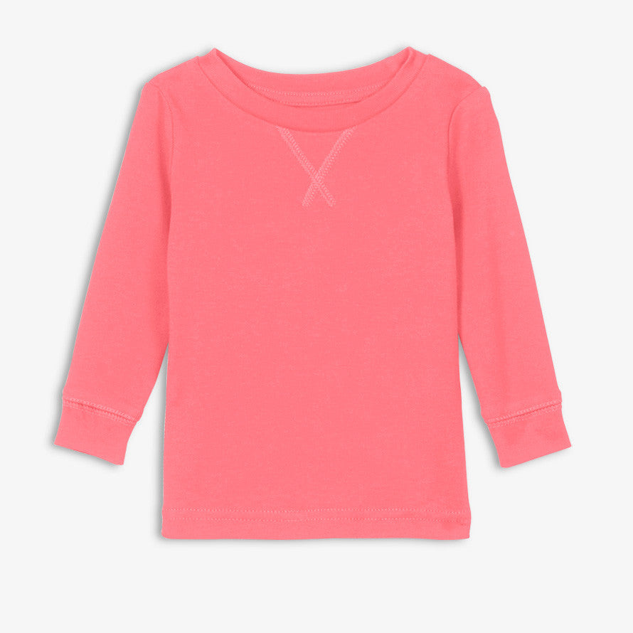 Clearance baby long sleeve pj top in azalea