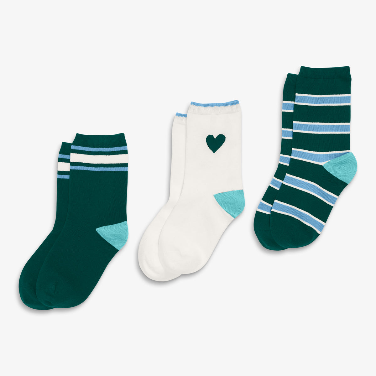 Clearance kids crew sock 3-pack in ivy mix in ivy-mix