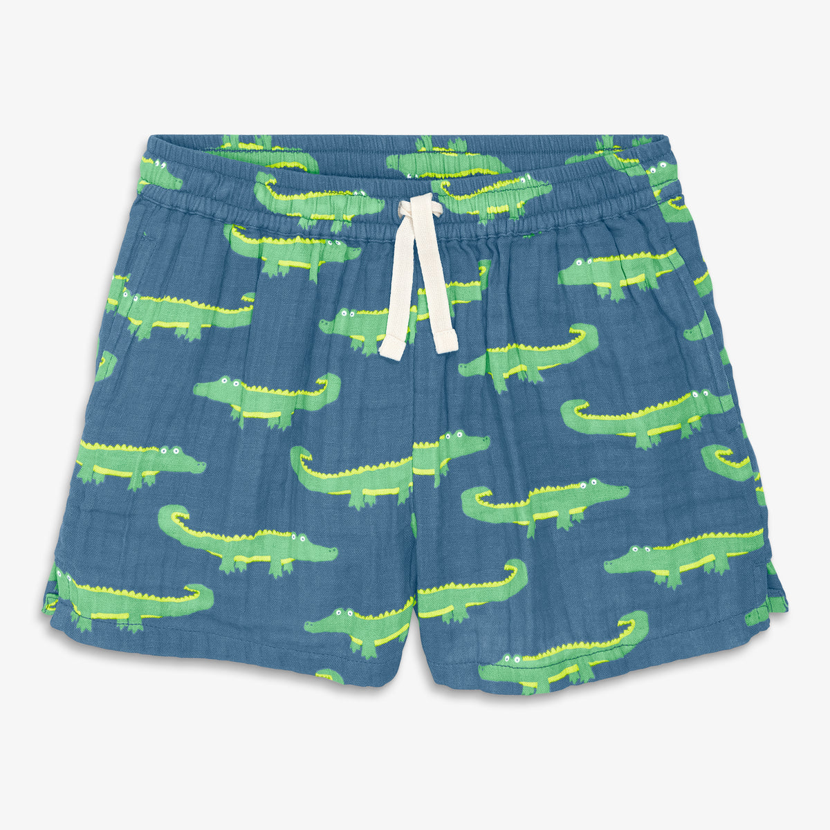 Clearance kids cotton gauze beach short in gator pals