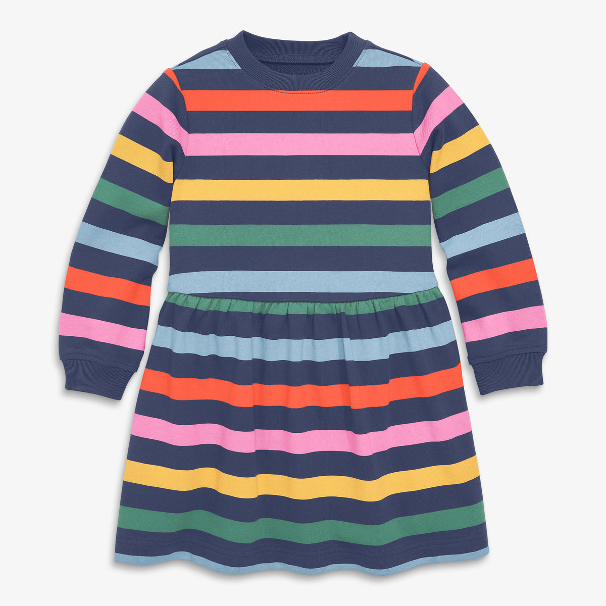 Kids easy sweatshirt dress in candy stripe