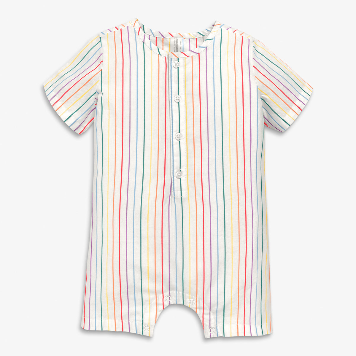 Clearance baby henley picnic shortie in rainbow pinstripe