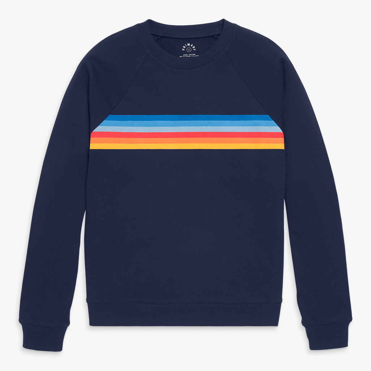 Unisex fit 24/7 banner stripe sweatshirt in navy-banner