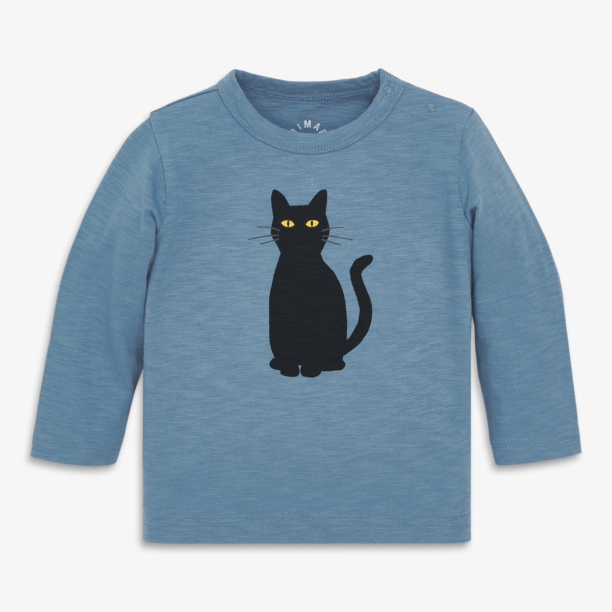 Baby long sleeve black cat tee in moonlight-black-cat