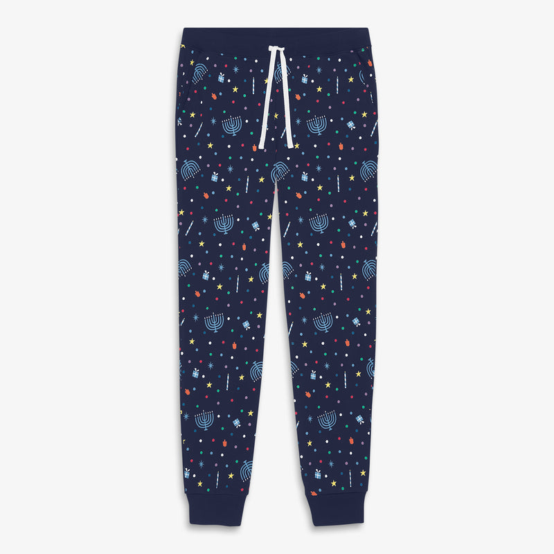 Unisex fit organic PJ pant in rainbow of lights