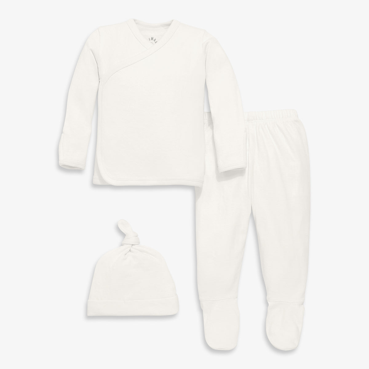 Clearance baby pointelle three-piece gift set in ivory