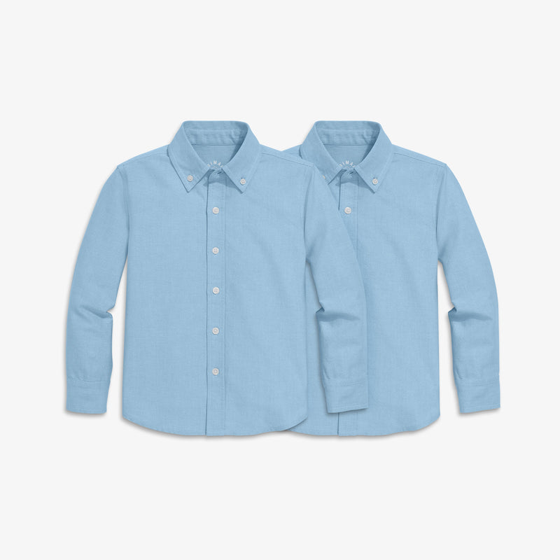 Kids long sleeve oxford shirt 2-pack