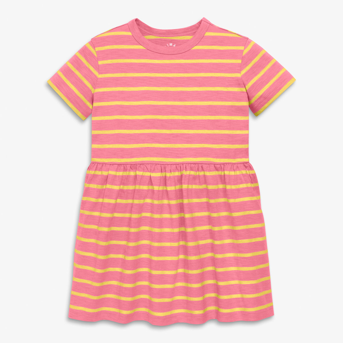 Clearance kids stripe easy dress in taffy-daffodil-stripe