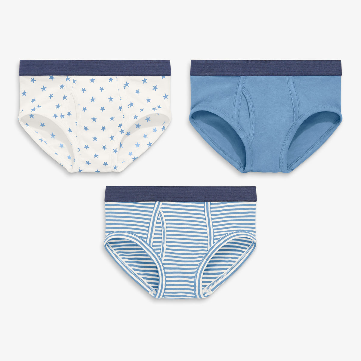 Kids brief 3-pack in vintage-blue-mix