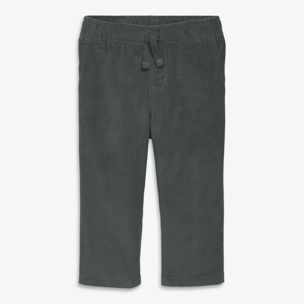 Baby stretch corduroy drawstring pant in asphalt