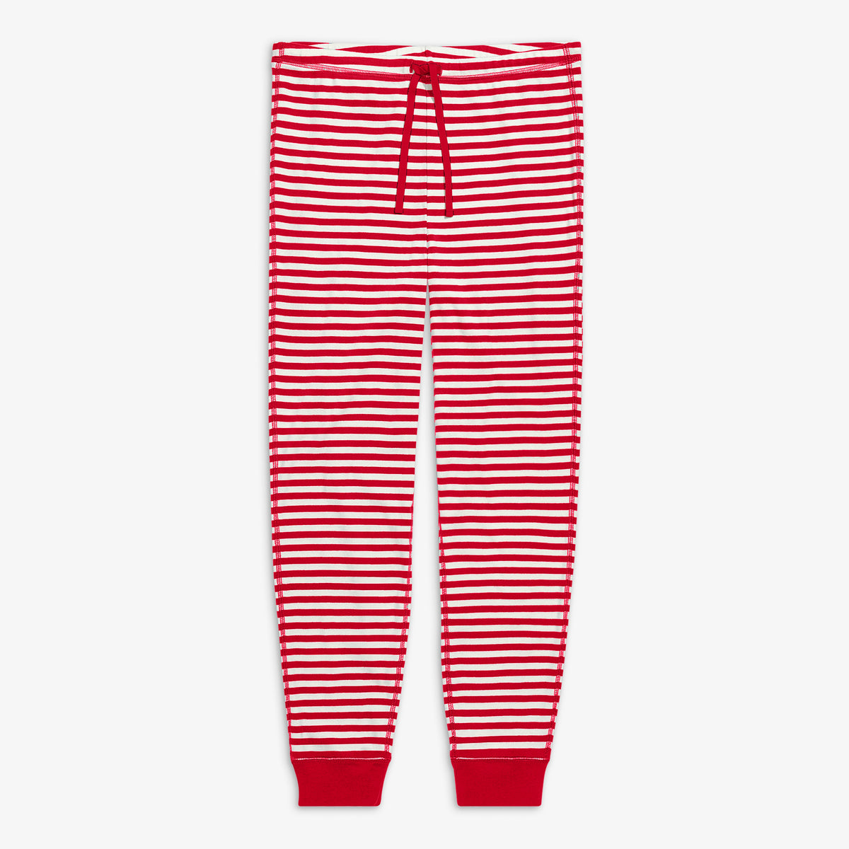 Clearance unisex fit organic pj pant in stripe in cherry-ivory-stripe