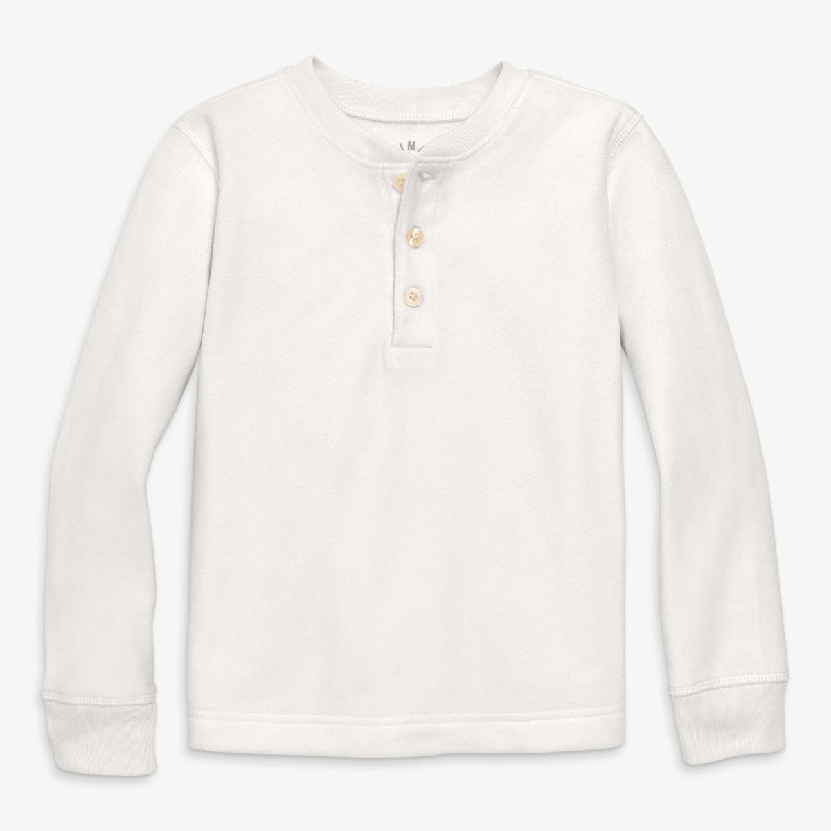 Kids fleece PJ henley in ivory