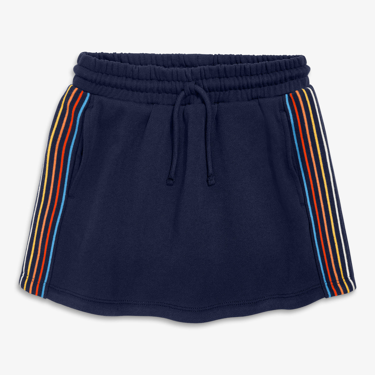 Clearance kids rainbow trim drawstring pocket skort