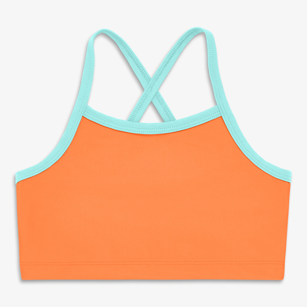 Kids crossback swim top in cantaloupe