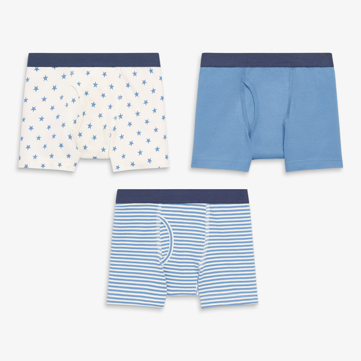 Kids boxer brief 3-pack in vintage-blue-mix