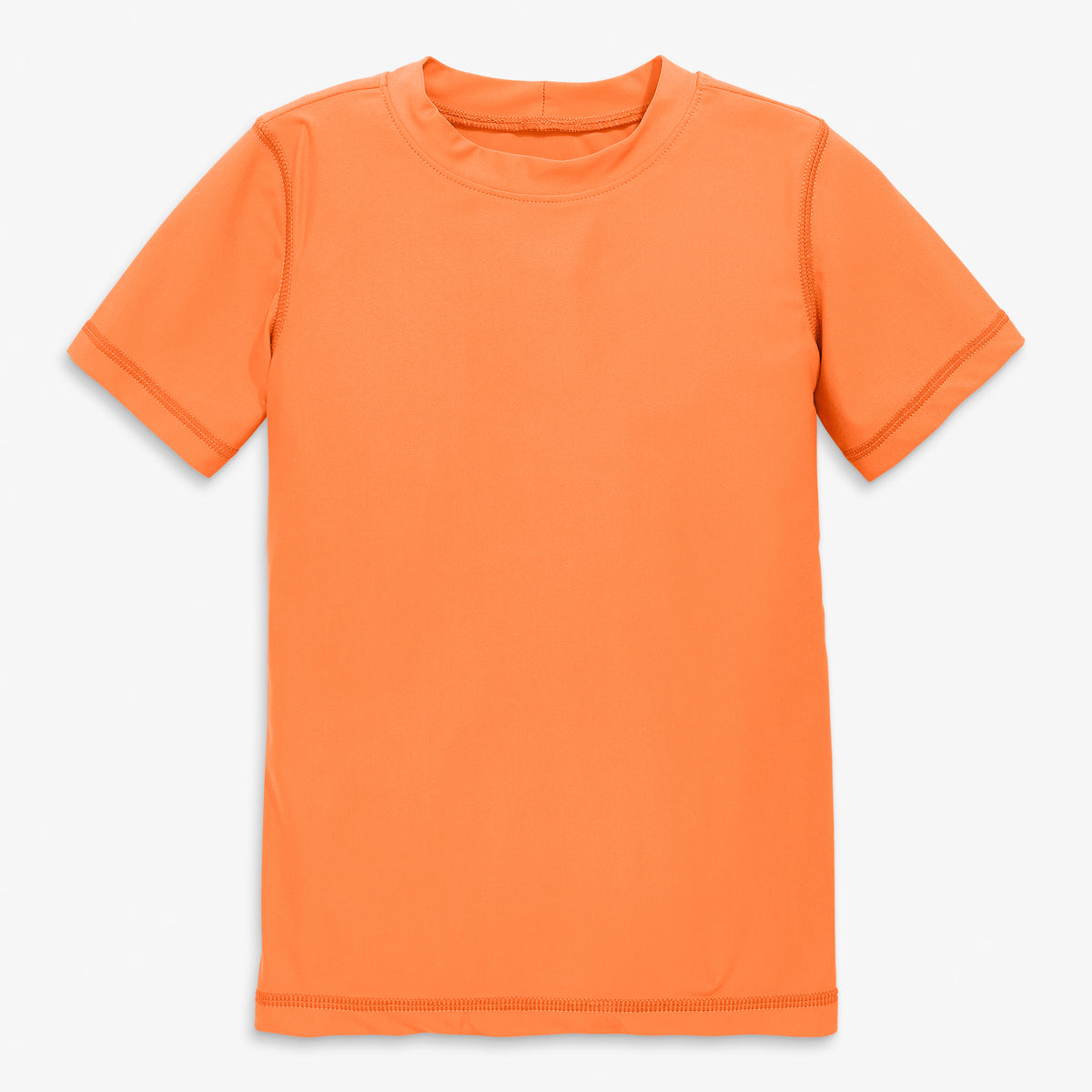 Kids short sleeve rash guard in cantaloupe