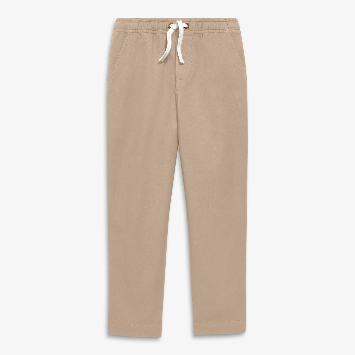 Kids stretch chino drawstring pant in light-khaki