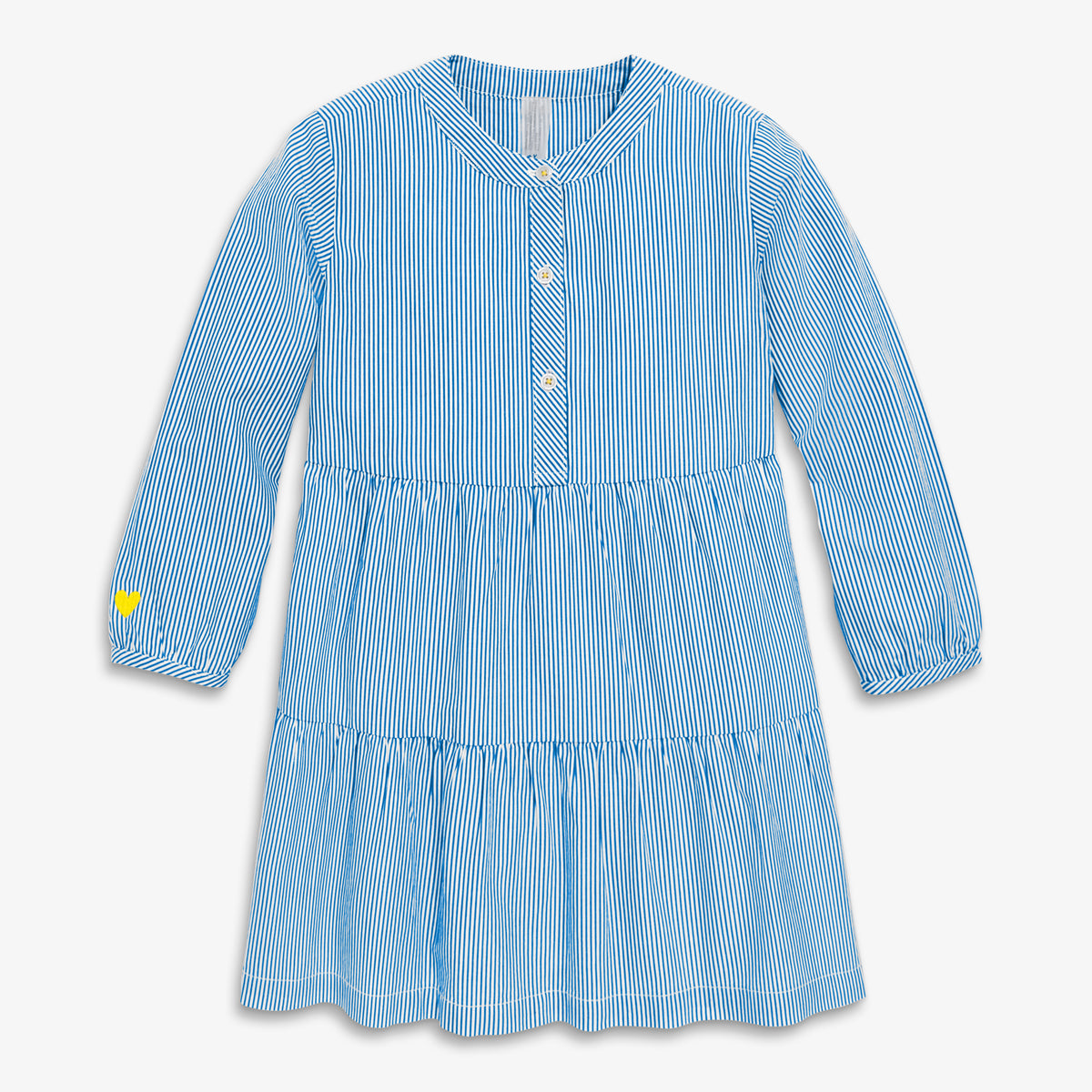 Clearance kids popover dress in stripe in blueberry-white-vertical-stripe