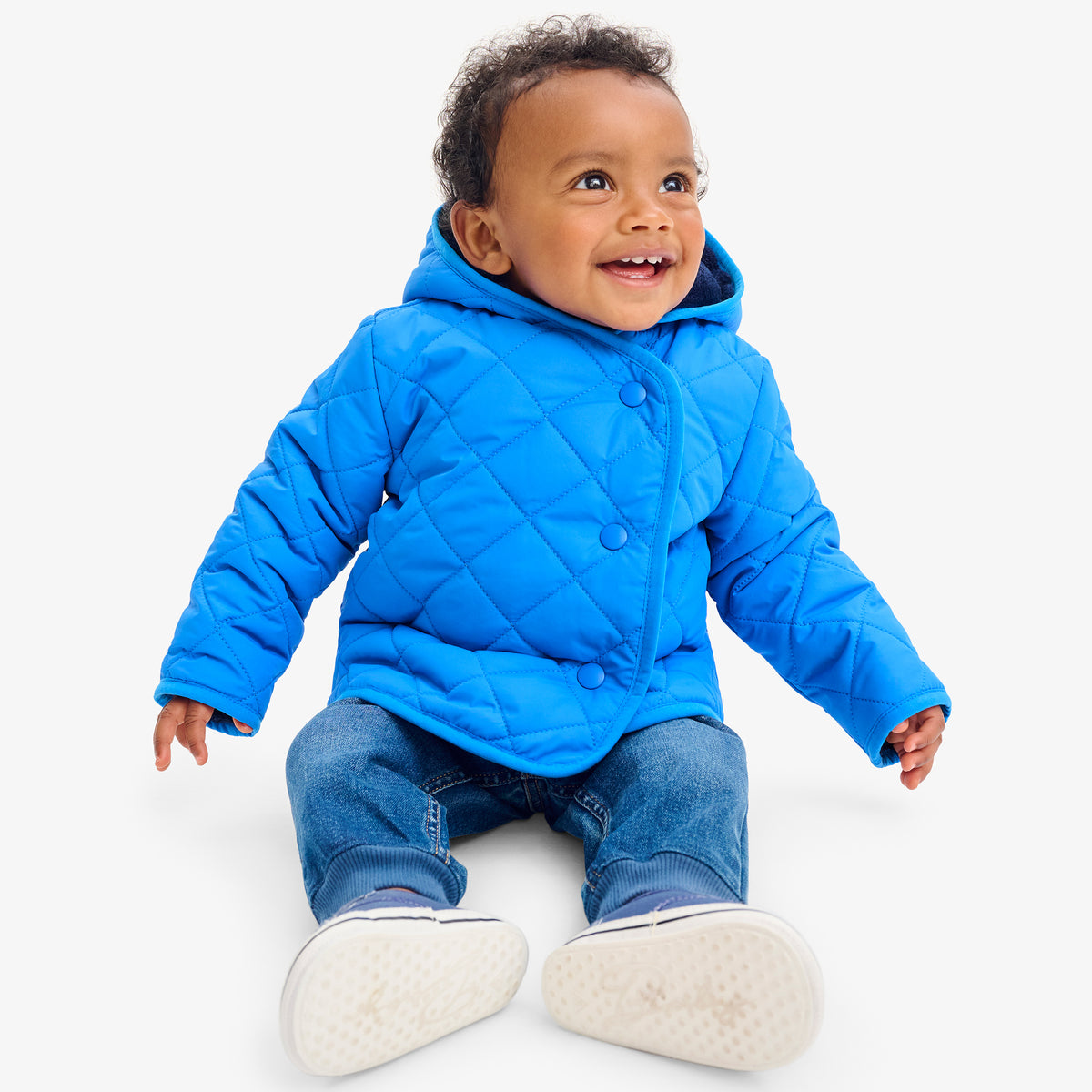 Clearance baby quilted fleece-lined puffer jacket
