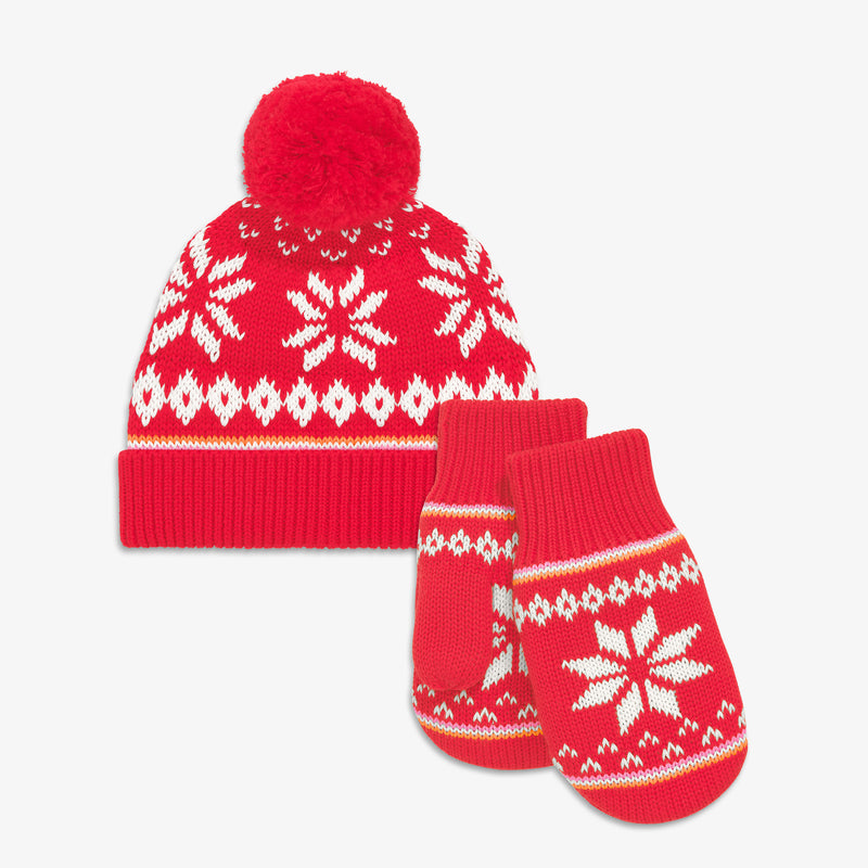 Baby fair isle hat & mitten set