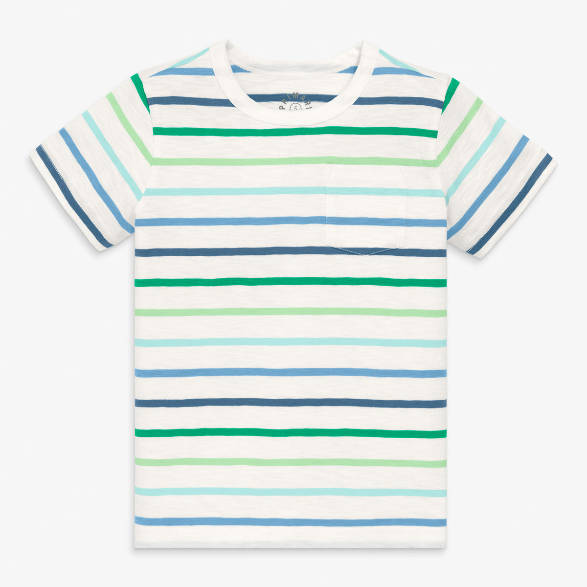 Clearance kids slub pocket tee in multi stripe in cool-multi-stripe
