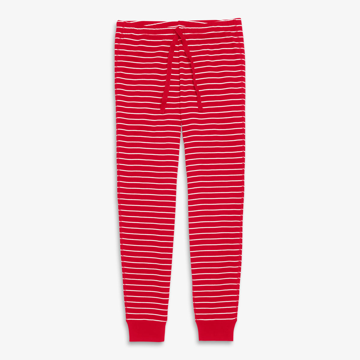 Clearance unisex fit organic pj pant in stripe in cherry-ivory-stripe